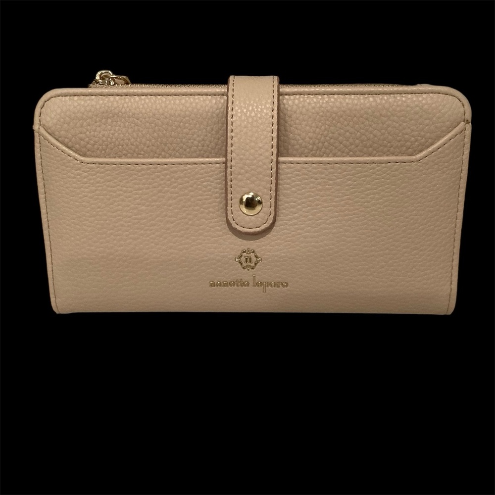 Nanette Leplore Nude Pebbled Leather Wallet NWOT